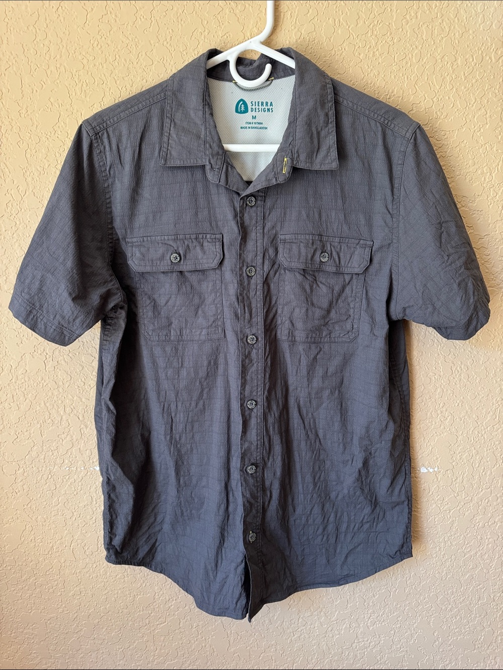 Sierra Designs Short Sleeve Button-Up Shirt in Charcoal